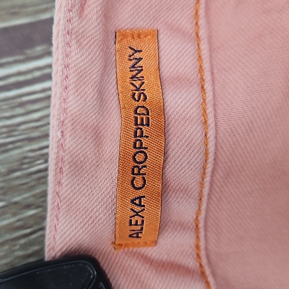 Tory Burch Alexa Cropped Soft Pink Coral Skinny Jeans Size 28 - Picture 8 of 9